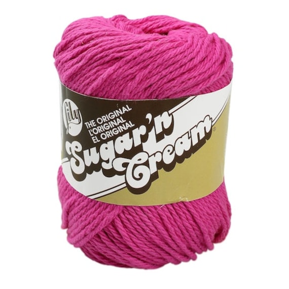 Sugar and Cream Cotton Yarn in Hot Pink Color, Bright Pink Cotton Yarn,  Fuchsia Cotton Yarn 