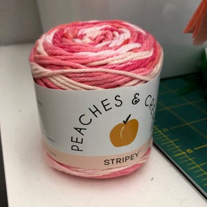 Cotton Yarn in Energetic Pink Color, Peaches and Cream, Variegated Pink  Cotton Yarn, Shades of Pink Color Cotton Yarn 