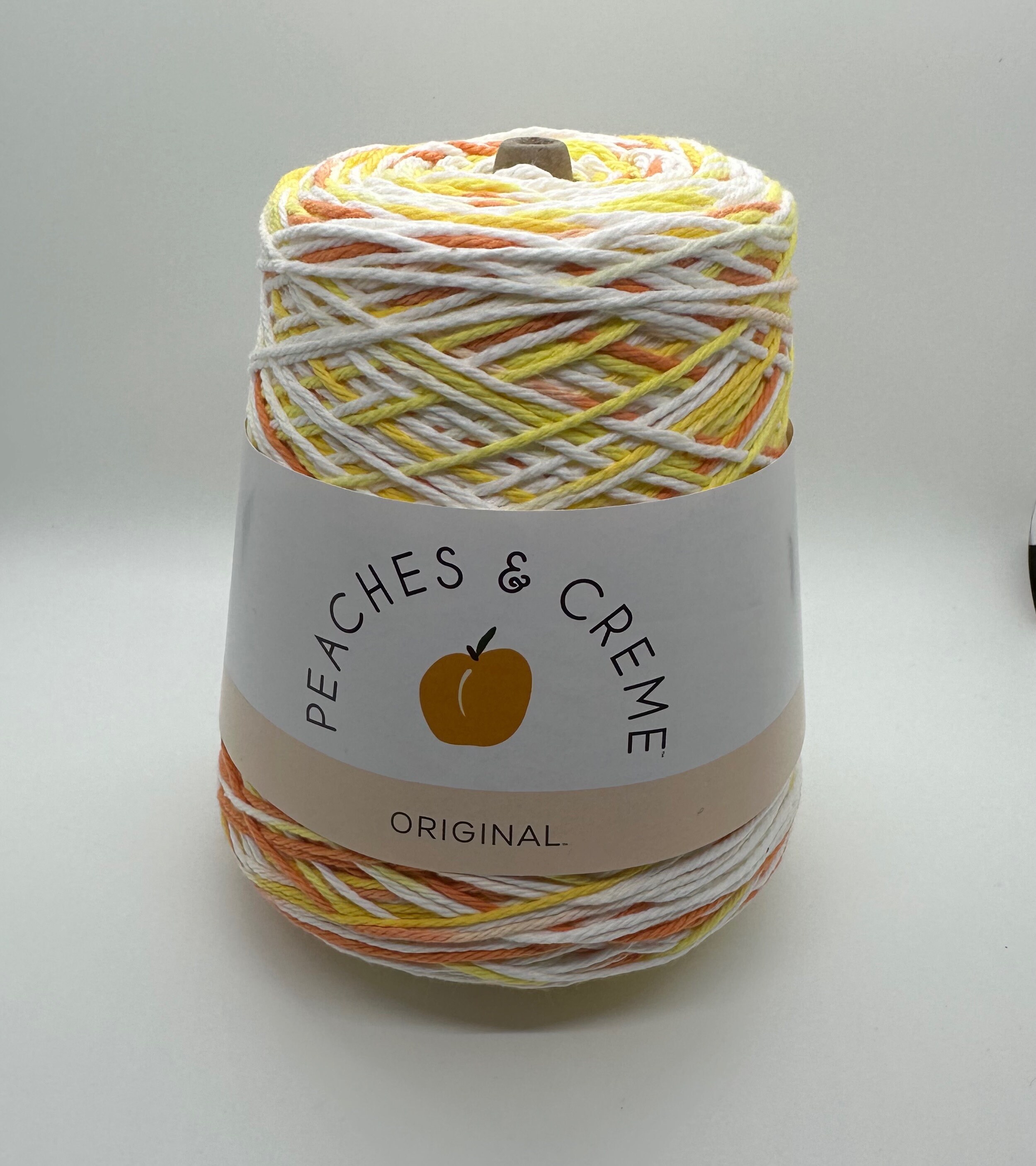 Peaches and Cream in Creamsicle Color, Shades of Orange, Yellow and White  Cotton Yarn Cone, 14 Oz Cone 