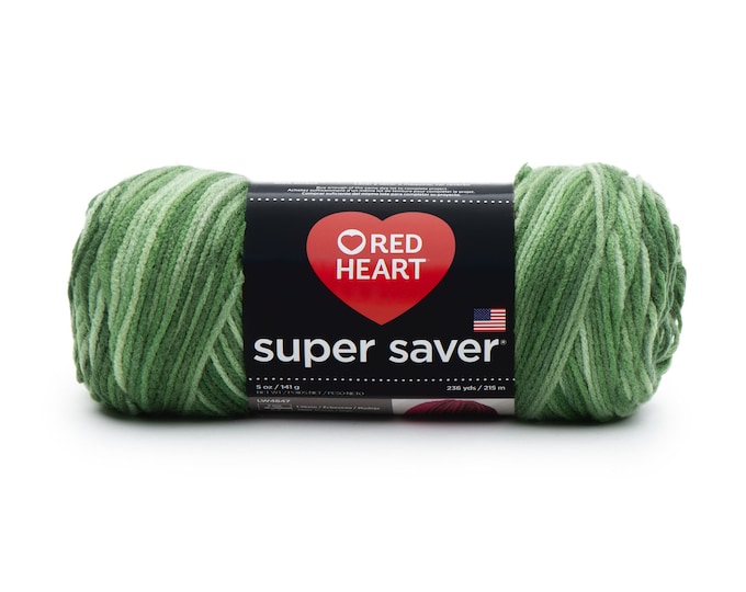 Red Heart Yarn in Shades of Green, Red Heart Super Saver in Green Tones Etsy