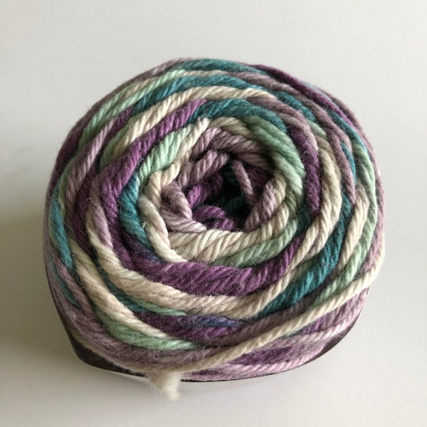 Lavender Meadow Cotton yarn. Cotton Yarn in Shades of Purple and Green, Peaches and Cream, Variegated purple cotton yarn,