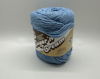 Light Blue Cotton Yarn: Worsted Weight for Knit & Crochet