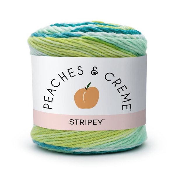 Peaches and Cream in  Green stripes Cotton Yarn