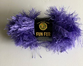 Violet - Discontinued yarn, Fun Fur Yarn from Lion Brand in Violet. Eye lash yarn in Bright Purple.