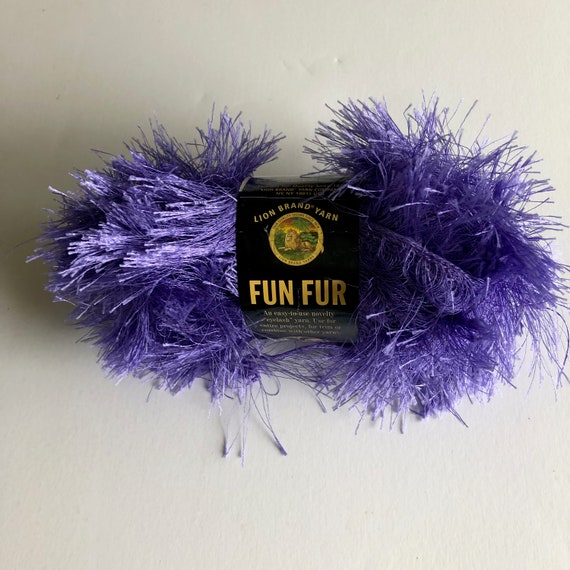 Violet Discontinued Yarn, Fun Fur Yarn From Lion Brand in Violet