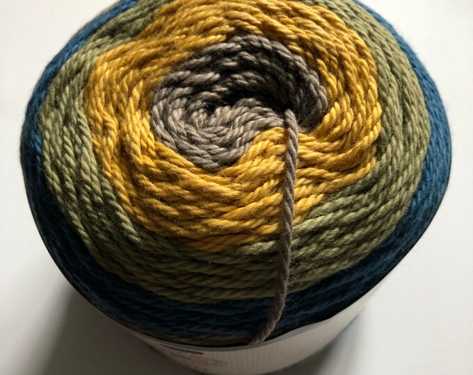 Yarn Bee Sugarwheel Cotton Yarn in Color Woodland Wisp, Shades of Green