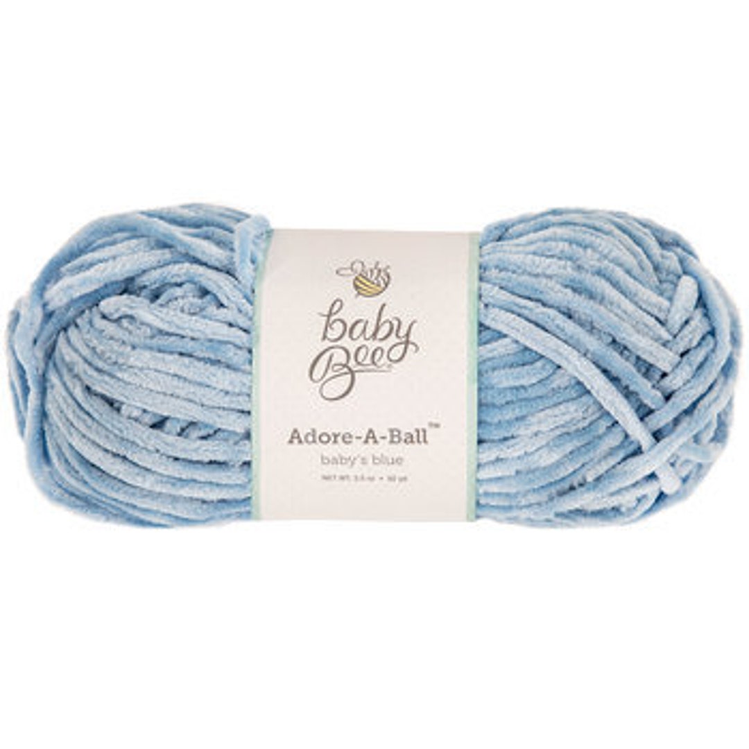 Baby Bee Adore A Ball in Baby's Blue, Light Blue Velvet Yarn, Baby Bee