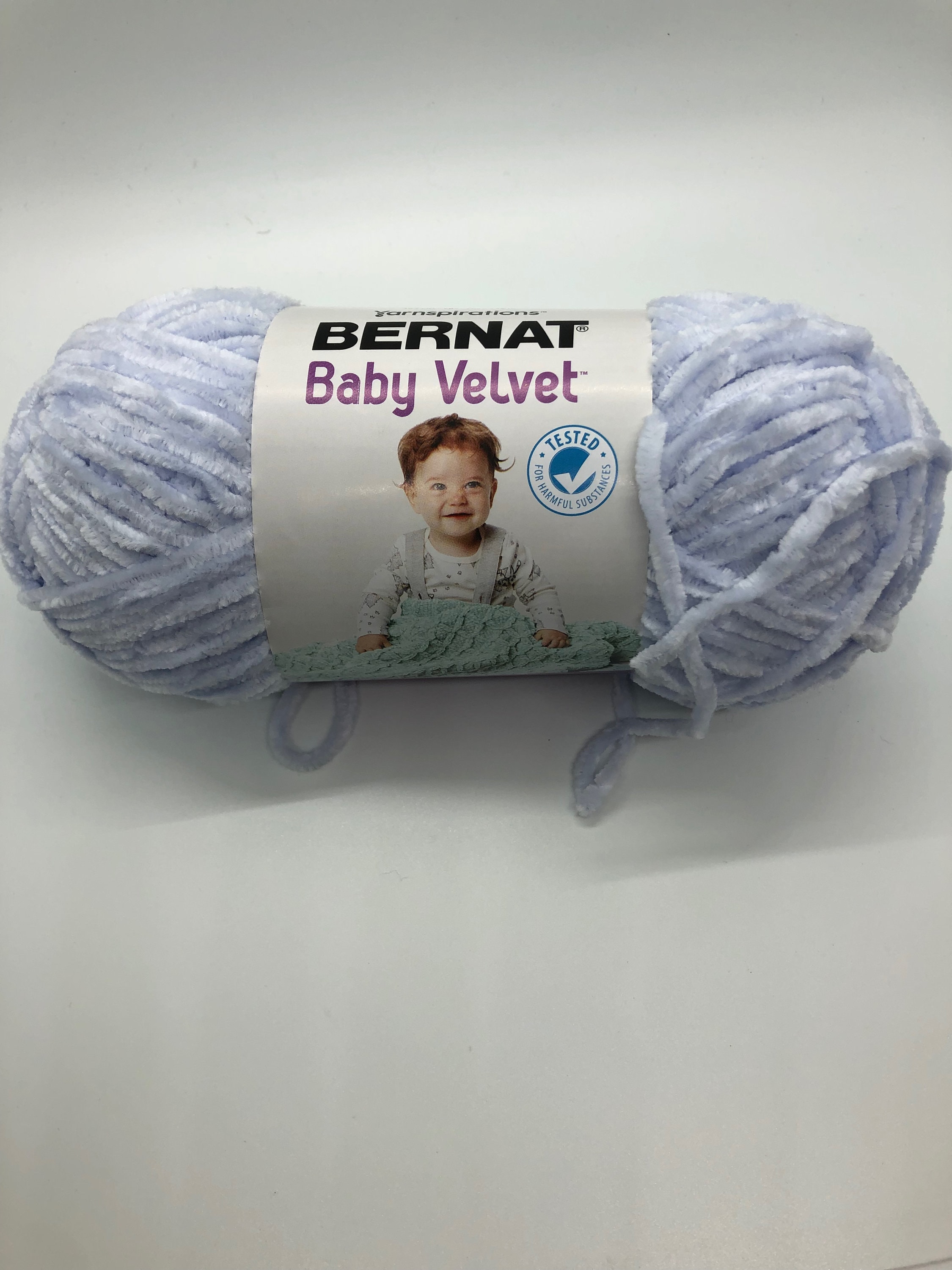 Baby Bee Adore A Ball in Baby's Blue, Light Blue Velvet Yarn, Baby