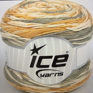Ice Yarn, Cakes Cotton Sweet Gold, Gray and Cream, 76792