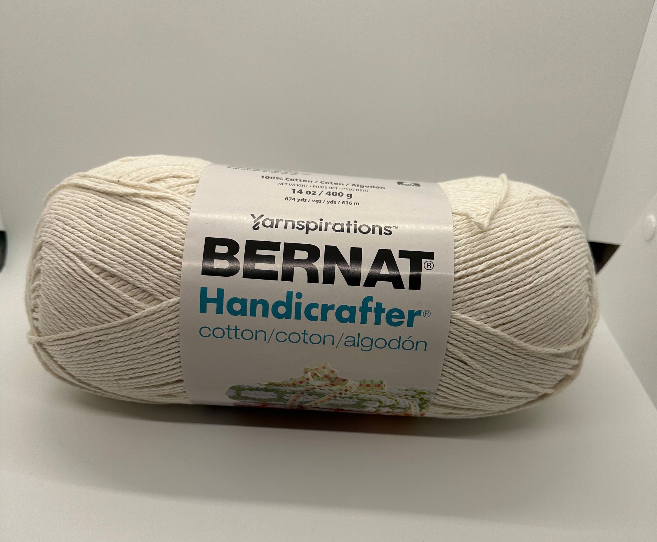 Bernat Handicrafter Cotton Yarn 400G/14 OZ, off White, Ecru Cotton Yarn -   Finland