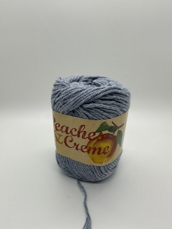 Peaches and Cream Cotton Yarn in Faded Denim Blue Color, Blue Cotton Yarn 