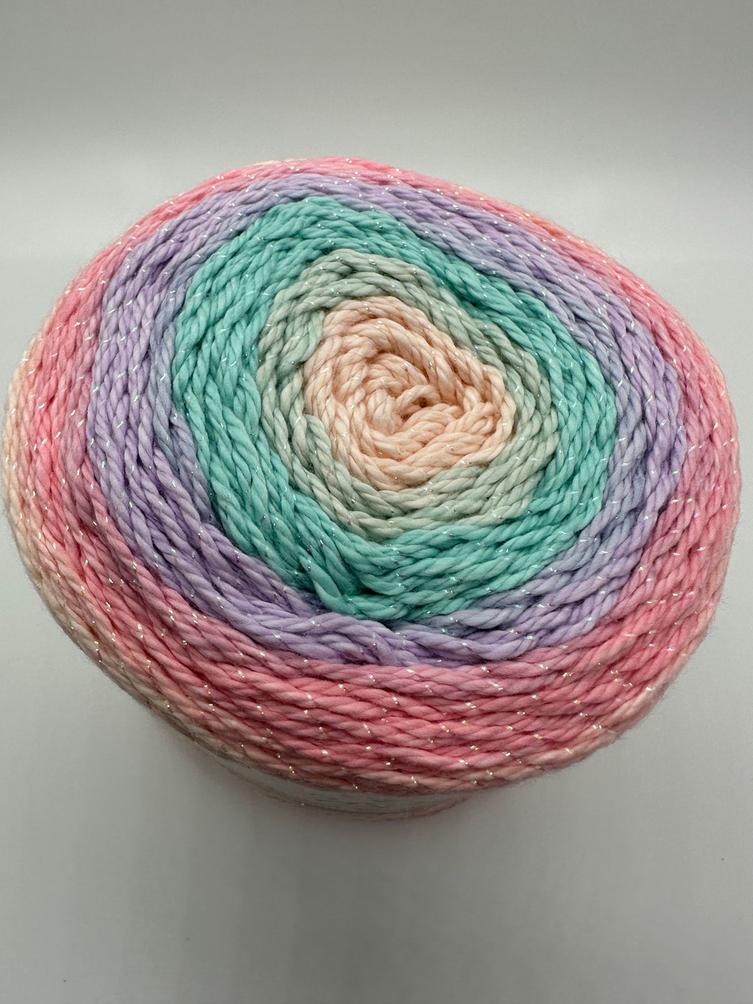 Yarn Bee Sugarwheel Cotton Yarn in Twirls at Twilight Color, Shades of