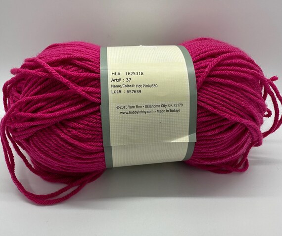 Yarn Bee Soft & Sleek Prints: Hot Pink Low Pill Acrylic Yarn - Etsy