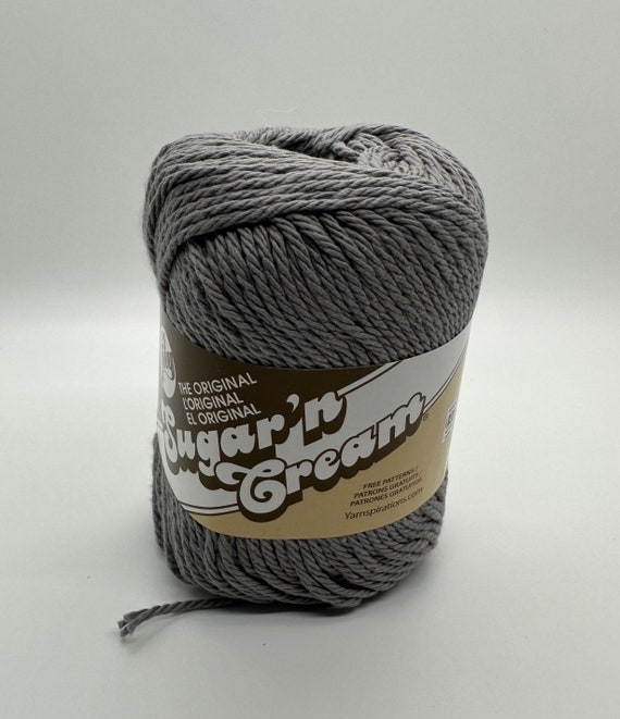 Overcast Sugar and Cream Cotton Yarn in Dark Gray, Grey Cotton