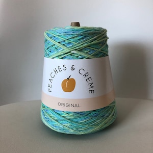 Peaches & Cream Yarn on a Cone, Cotton Yarn Sea Breeze, 14 Oz, 400g, 4-ply,  NEW