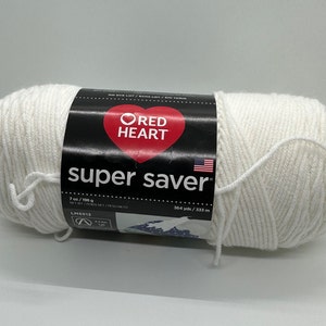 Red Heart Yarn in White, Red Heart Super Saver in White