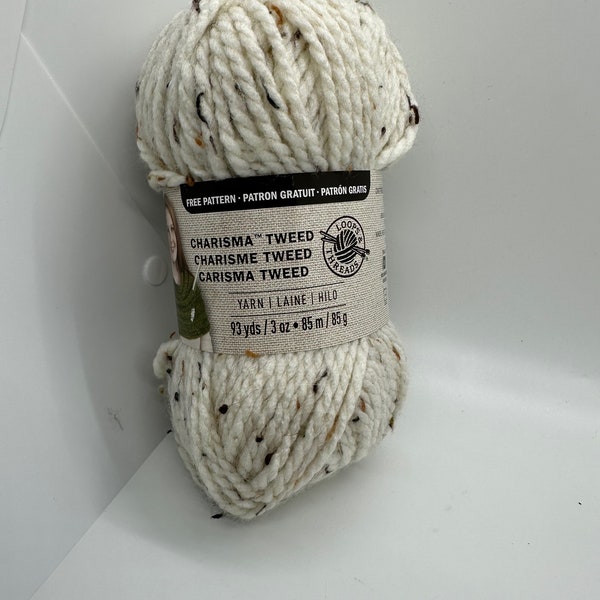 Charisma Tweed Yarn in Cream color, off white yarn