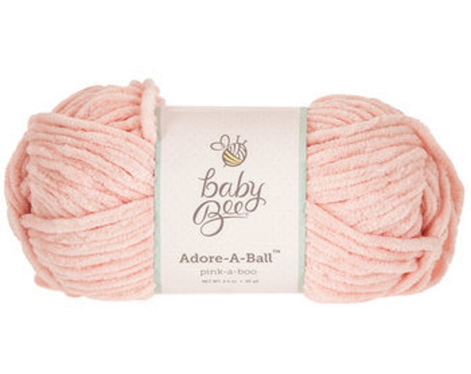 Baby Bee Adore A Ball in Pink a Boo, Light Pink Velvet Yarn, Baby Pink