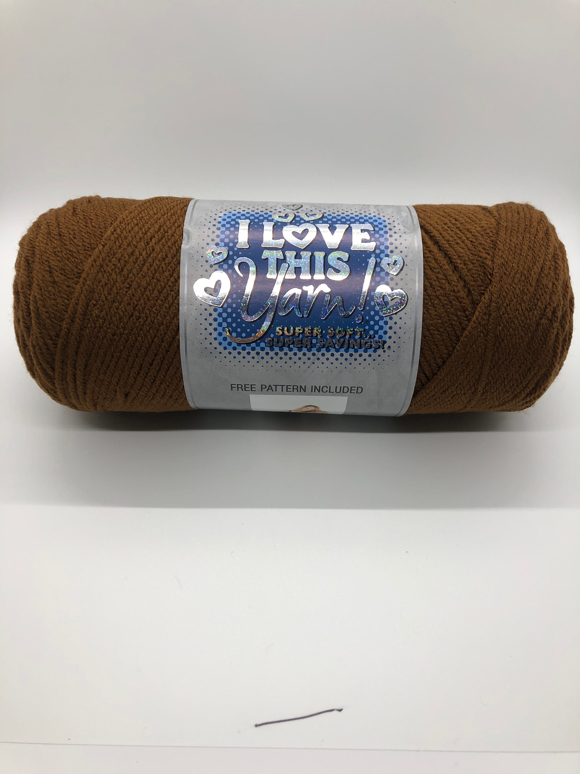 I Love This Yarn in Cinnamon Color, Brown Acrylic Yarn 