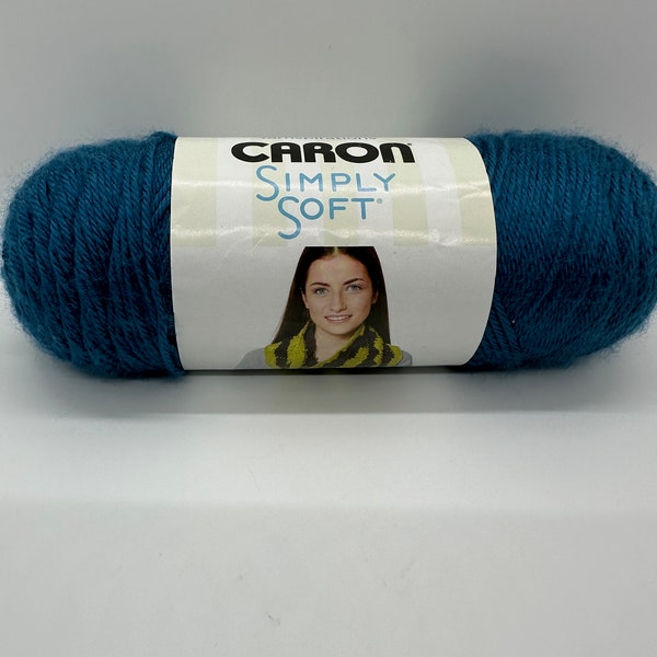Caron Simply soft in Ocean color, Teal Acrylic Yarn