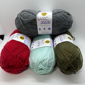 Lion Brand Basic Stitch Yarn, anti pilling yarn, 4 colors to choose from.