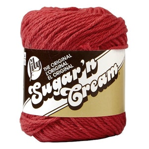 Red Cotton Yarn: Sugar &#39;n Cream, USA Grown, Worsted Weight