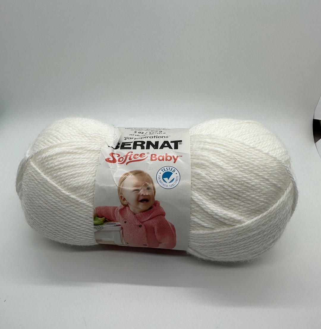 Bernat Softee Baby Yarn in White Color, White Baby Yarn Etsy