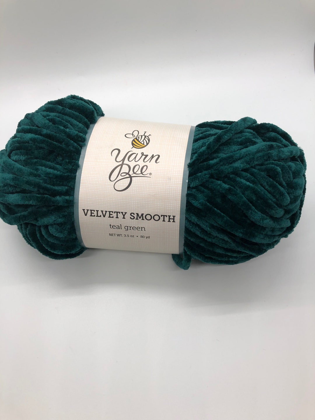 Yarn Bee Velvety Smooth in Teal Green, Green Velvet Yarn, Teal Velvet