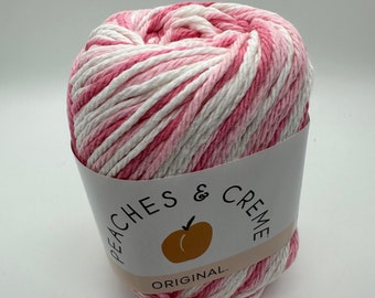 Cotton Yarn in Energetic Pink Color, Peaches and Cream, Variegated Pink  Cotton Yarn, Shades of Pink Color Cotton Yarn 