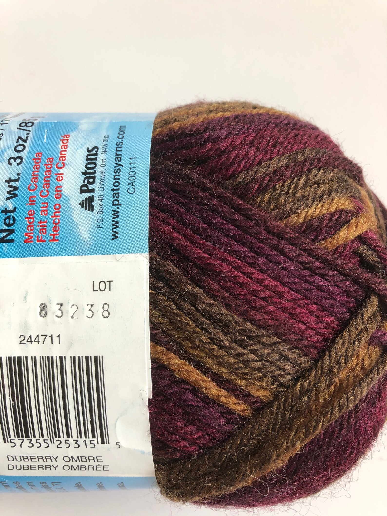 Discontinued yarn Patons Canadiana Yarn in Regal Ombre color Etsy