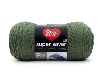 Red Heart Yarn in Medium Thyme, Red Heart Super Saver in medium green