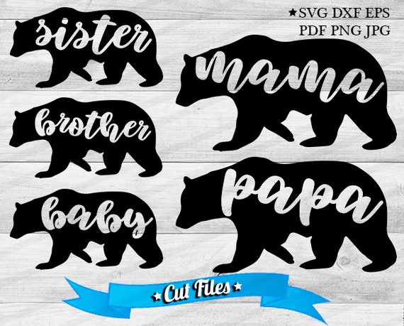 Mama Bear Svg Vecor Cut Files Family Clipart Sister Mama Bear Svg Vecor Cut Files Family Clipart Sister