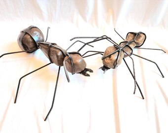 ANTS go MARCHING Mixed Media Outdoor Garden Art Metal and Stone Sculpture - 2 Styles