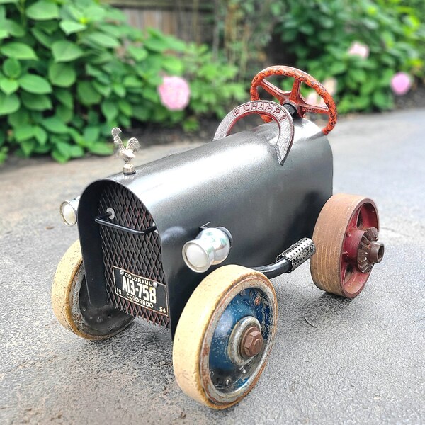 Reclaimed Scrap Metal Auto Car HOTROD XL 24" Cutom Mailbox