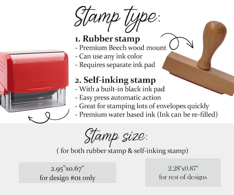 Custom Address Stamp Premium Self-Inking or Rubber Return Address Stamp image 7