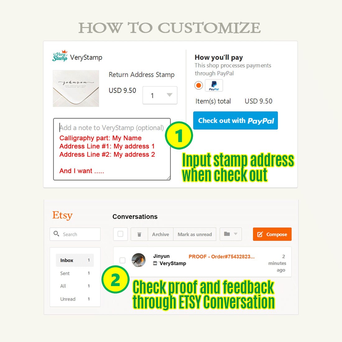 Morden Self Inking Address Stamp Personalized Address Stamp Etsy