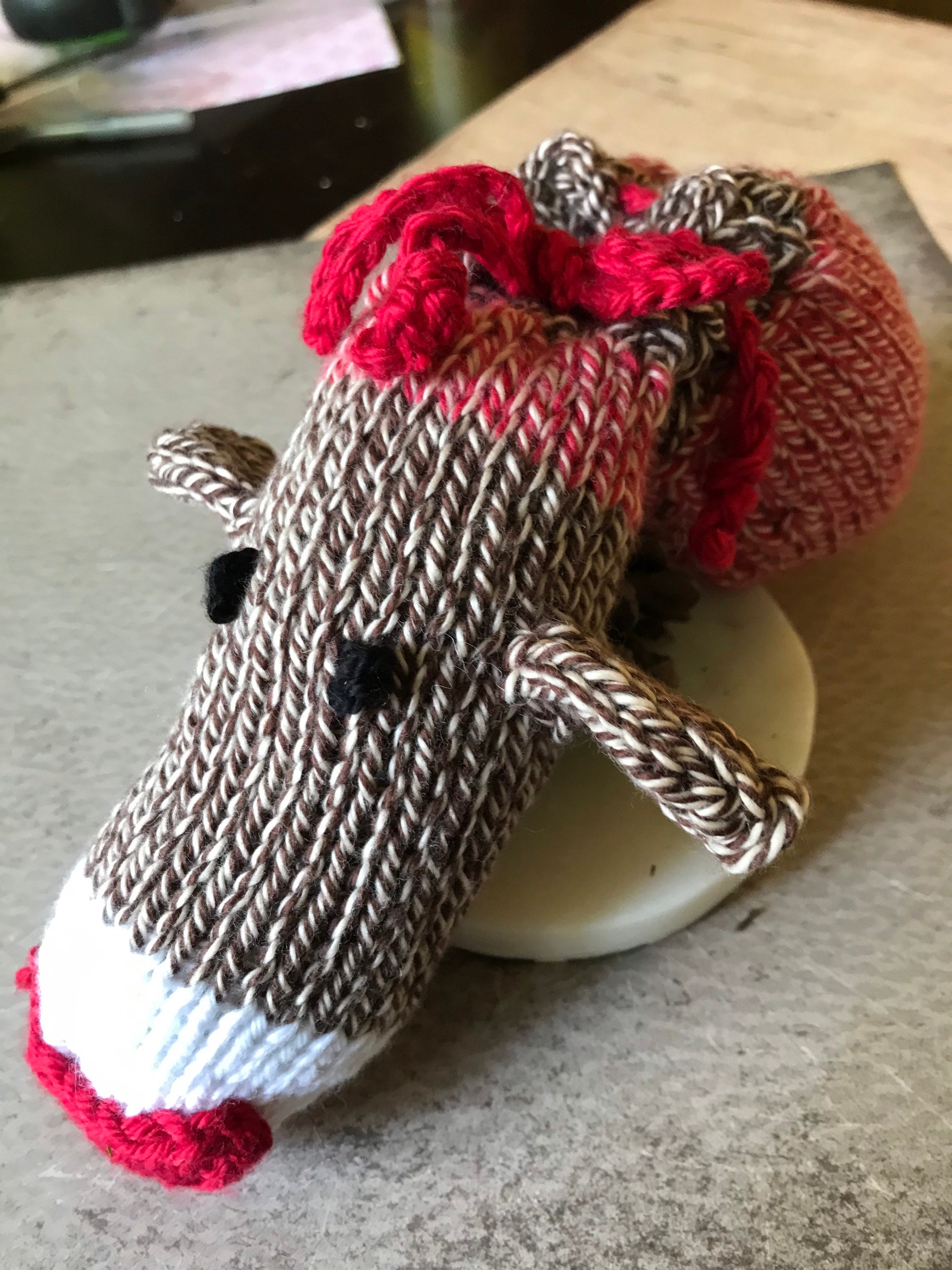 Sock MONKEY Hand Knit Willie WARMER Gag Gift Cotton Custom Etsy UK