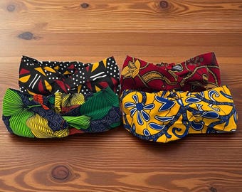 Turbante de algodón con banda elástica. Diademas para mujer en tela africana.