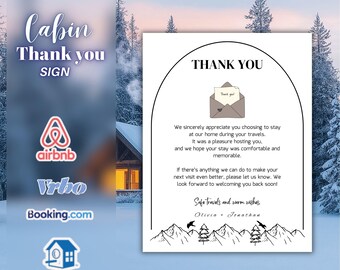 Printable Guest Thank You template, Airbnb Thank You Note, Editable Canva Template, Vacation Rental Appreciation Sign