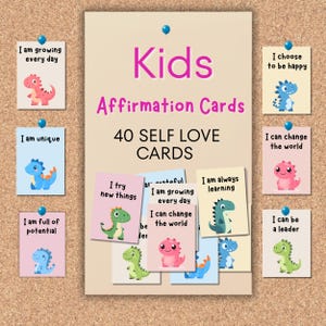 Biglietti di auguri con dinosauri per bambini, 40 biglietti positivi stampabili, bigliettini per il pranzo dei bambini, decorazioni per l'aula, bigliettini per l'autostima con simpatici animali