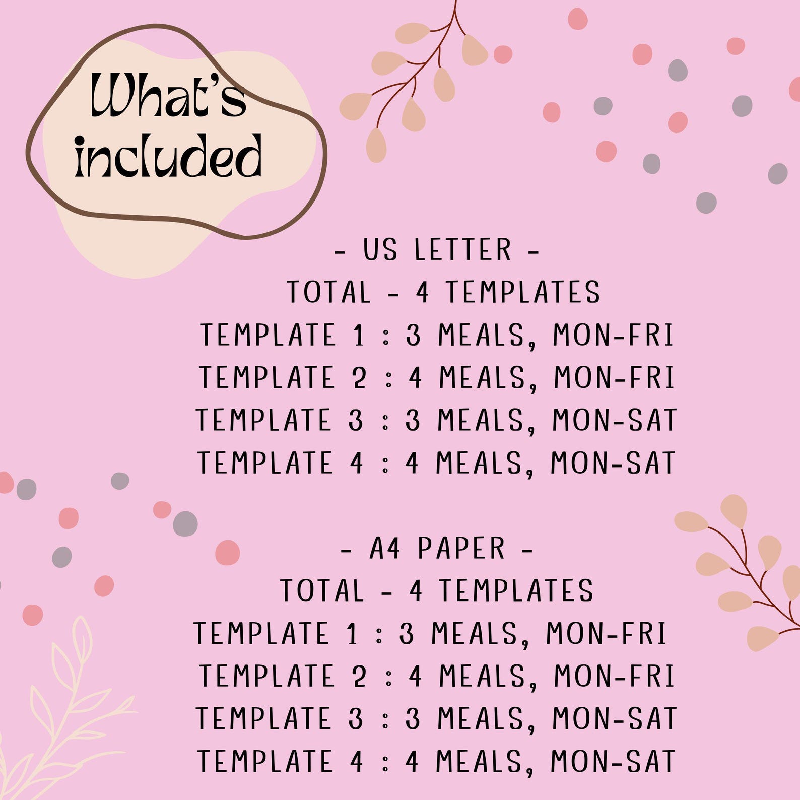 Daycare Monthly Menu Template, Pastel Theme Printable Meal Planner for