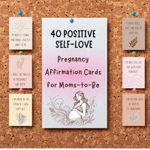 40 zwangerschapsbevestigingskaarten voor aanstaande moeders | Boho neutraal afdrukbaar | Geboortebevestigingskaarten | Citaten over zelfliefde | Cadeau kraamcadeau