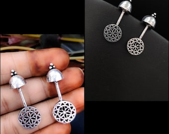 Indian Silver Oxidised studs / Indian Women Jewellery/ statement earnings/ Bohemian Jewellery / Necklace set / Gift / Traditional Jewelry