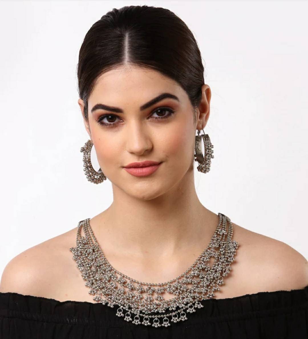 Indian Silver Oxidised Necklace Set/ Indian Women Jewellery Etsy