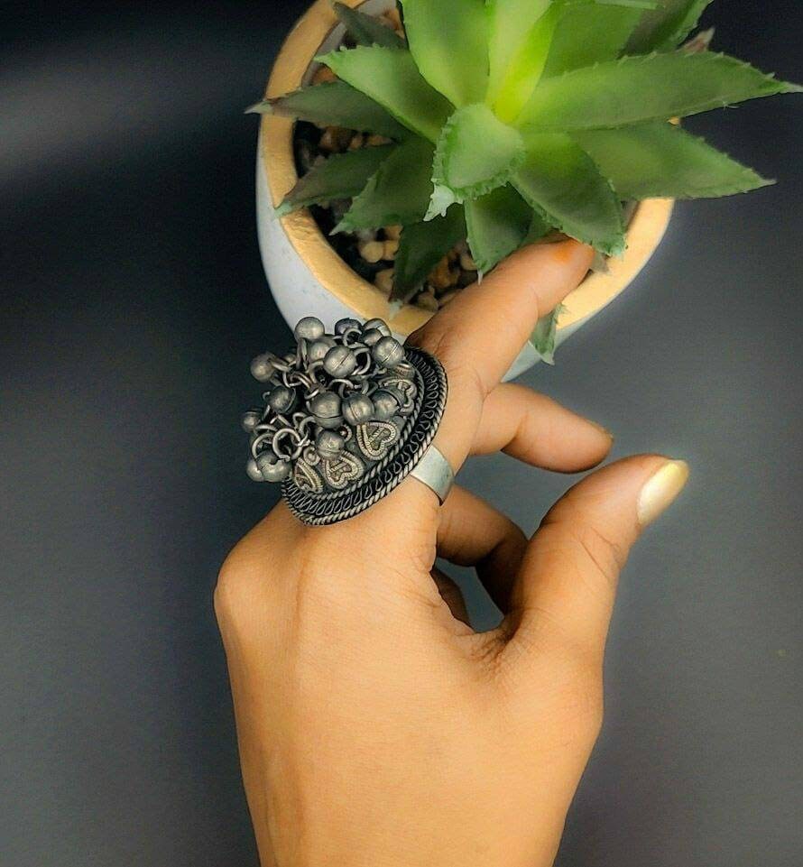 Manisha Jewellery Oxidised Plated Mirror Ring