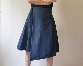 Kilt asymetrique, jupe sur mesure, personnalisable, réellement 100% fait à la main en France