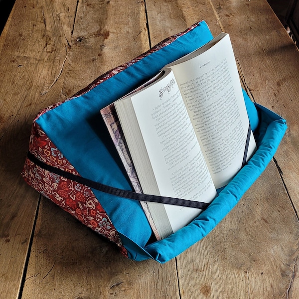 Coussin de lecture en tissus - Repose livre - Porte livre - Support de lecture - 100% fait main - collection d'accessoires assorties