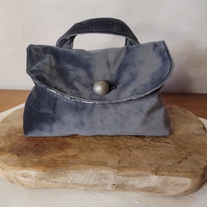 DIY Velvet bag kit sewing materials and supplies, patterns to make yourself Do It Yourself Gris argenté