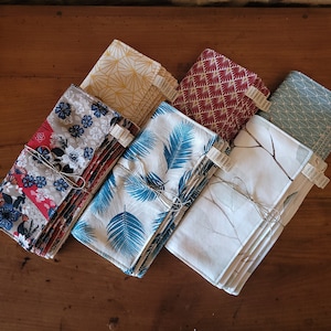 5 washable kitchen towels, Zero waste, Ecological, 100% Cotton with honeycomb, Reusable, Handmade, in France, in Brittany