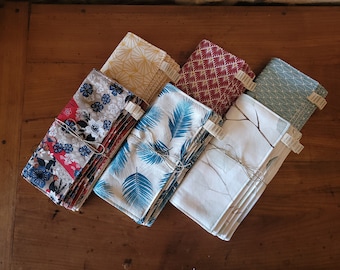 5 washable kitchen towels, Zero waste, Ecological, 100% Cotton with honeycomb, Reusable, Handmade, in France, in Brittany